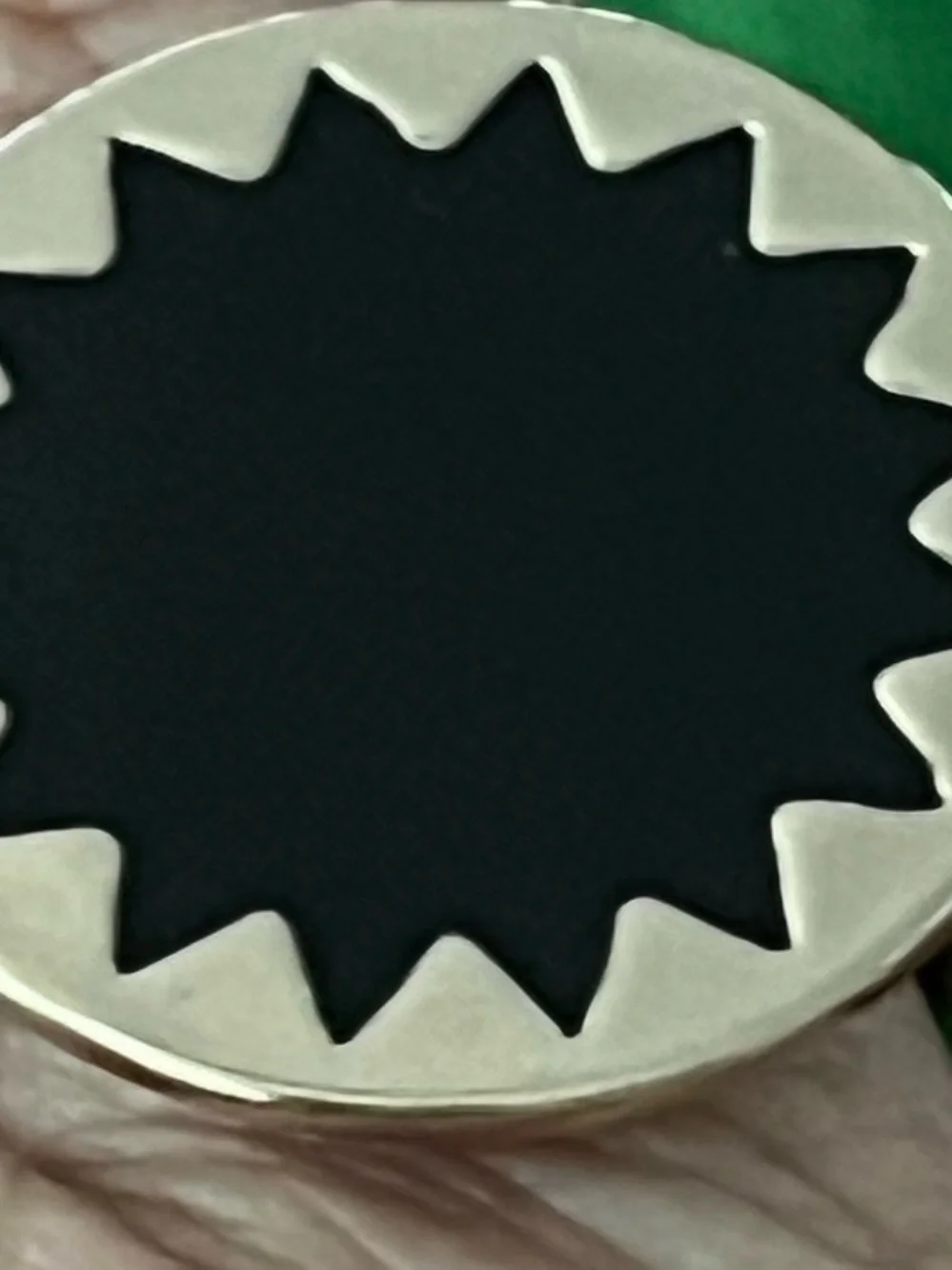 Gold Ring with Black Starburst Inlay